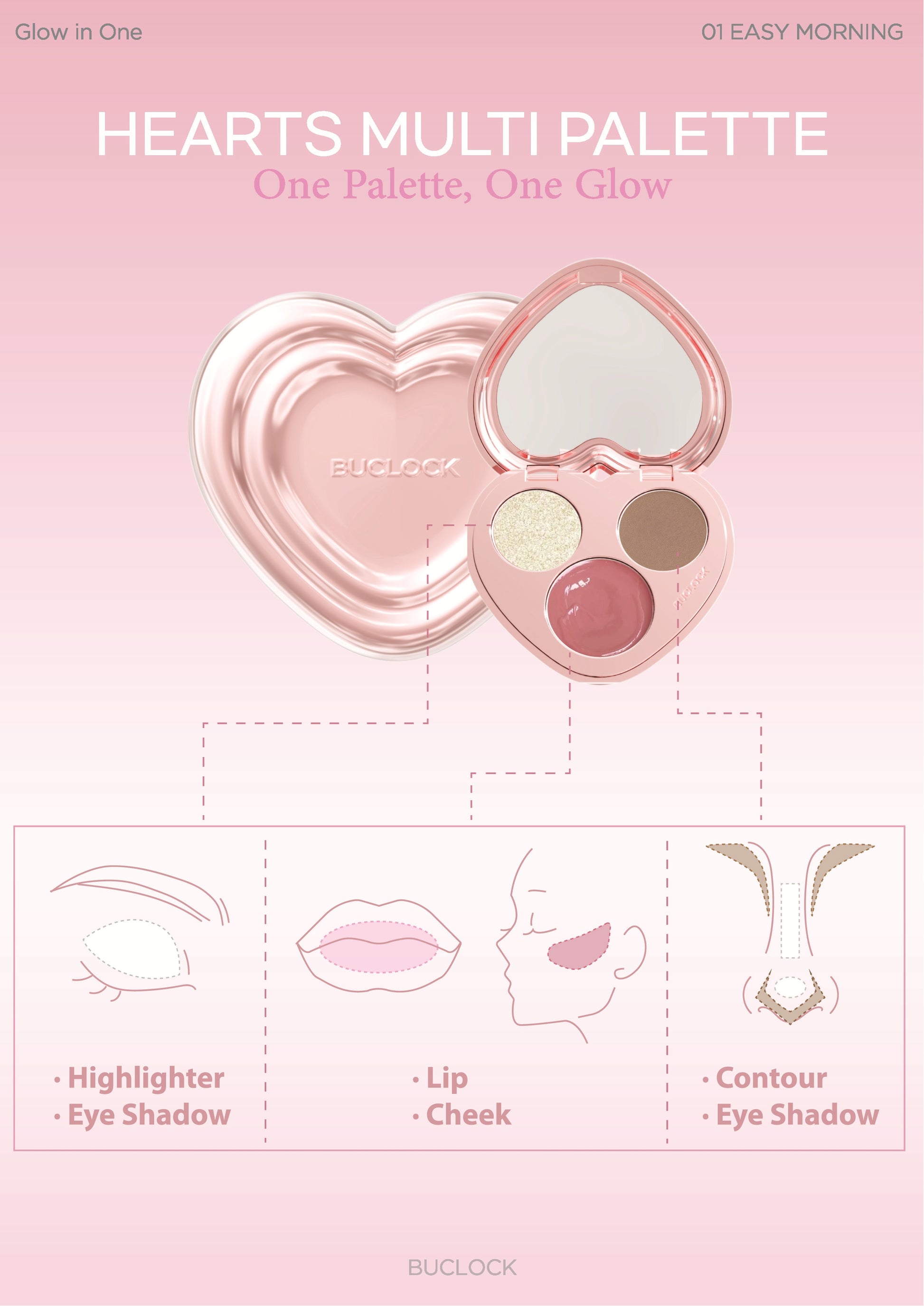 Buclock Hearts Multi Palettes  01 Easy Morning